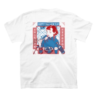 餃子ガール（青）バック・ワンポイント Regular Fit T-Shirt