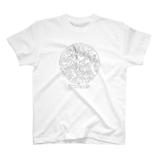 【シャツinモデル】金魚たちの夏祭り2022モノクロ Regular Fit T-Shirt