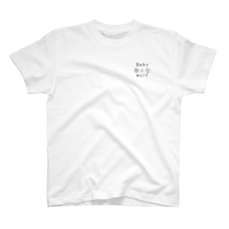 Baby & Wolf 手書きデザイン T-Shirt