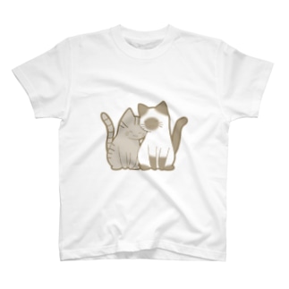 表裏印刷　仲良し猫　鯖トラ&ポインテッド Regular Fit T-Shirt