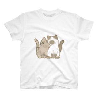 表裏印刷　仲良し猫　キジトラ&ポインテッド Regular Fit T-Shirt