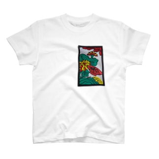 菊に盃の花札切り絵tシャツ Namie のtシャツ通販 Suzuri スズリ