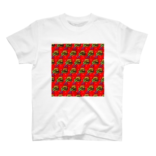 ハッピーハンバーガータイム　AO 赤 Regular Fit T-Shirt