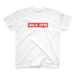 INOLIN JAPAN 赤背景文字 Regular Fit T-Shirt