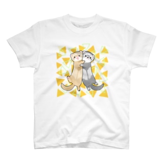 むぎゅっとフェレット　シナモン＆シルバー Regular Fit T-Shirt