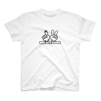 ONE NITE  PEACE 指ロゴ Regular Fit T-Shirt