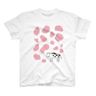 牛柄ピンク T-Shirt
