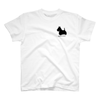 犬　スコティッシュ・テリア　シルエット Regular Fit T-Shirt