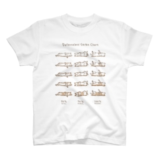 茶 / 柴犬の無防備チャート T-Shirt