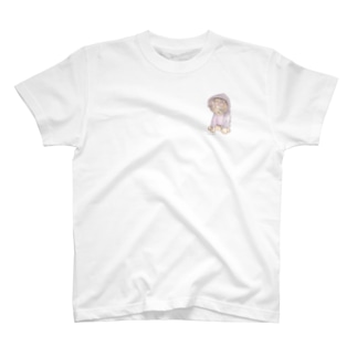 パーカーを着たネコ【ネコ小さめ】 Regular Fit T-Shirt