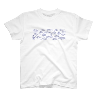 お魚　青LINE Regular Fit T-Shirt
