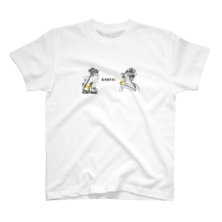 名画 × BEER（浮世絵男女）黒線画 Regular Fit T-Shirt