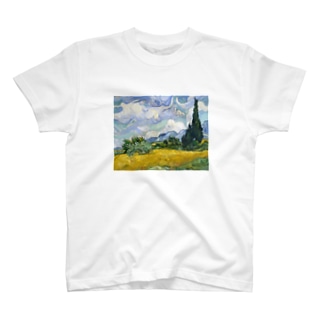 ゴッホ / 糸杉のある麦畑  Wheat Field with Cypresses (1889) Regular Fit T-Shirt