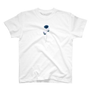 薔薇(銀縁青緑) Regular Fit T-Shirt