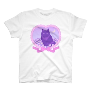 黒猫とお花畑シャツ Regular Fit T-Shirt