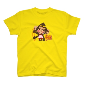 ドングリ頭のチンパンジー”バイバイ””See You” Regular Fit T-Shirt