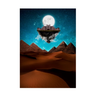夜の砂漠の浮島 Stickable Poster