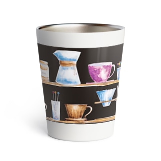 レトロ水彩カフェのコーヒー器具棚/アンティーク ～Alley～ Thermo Tumbler