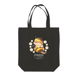 Baby Otters Honey（文字白色） Tote Bag