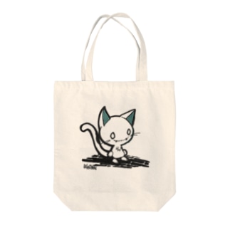 Ghost white cat Tote Bag