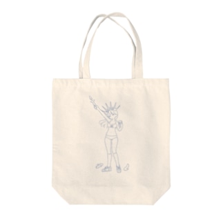 Feminism Enlightening the World Blue Line トートバッグ