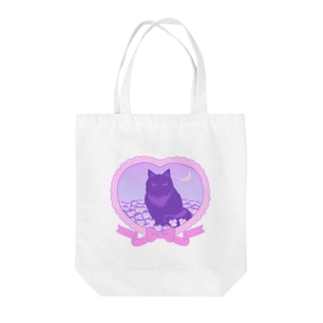黒猫とお花畑トートバッグ Tote Bag