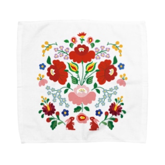 ハンガリー カロチャ刺繍風 Towel Handkerchief