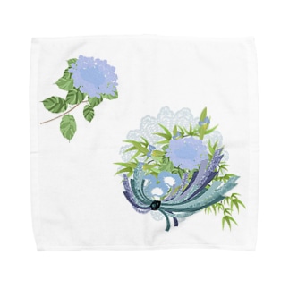 紫陽花と朝顔 Towel Handkerchief