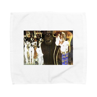 グスタフ・クリムト / 1902 /The Beethoven Frieze: The Hostile Powers. Left part, detail / Gustav Klimt Towel Handkerchief