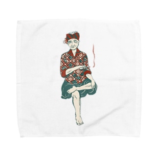 【バリの人々】おじいちゃん Towel Handkerchief