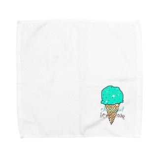 チョコミントアイスクリーム Towel Handkerchief