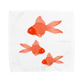 金魚３匹 Towel Handkerchief