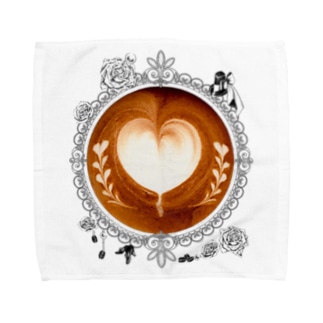 【Lady's sweet coffee】ラテアート メッセージハート / With accessories Towel Handkerchief