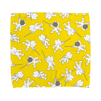 フェンシング ヤマダネコ（黄色） Towel Handkerchief