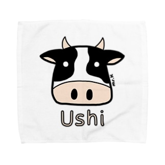 Ushi (牛) 色デザイン Towel Handkerchief