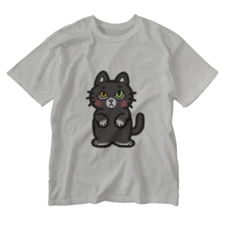 猫は目で語る。【フク】 Washed T-Shirt