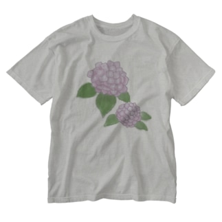 あじさい　紫 Washed T-Shirt