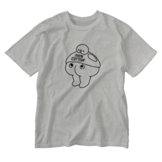 cotton100% パンT （ウォッシュTシャツ／モノクロ） Washed T-Shirt