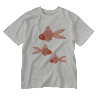 金魚３匹 Washed T-Shirt