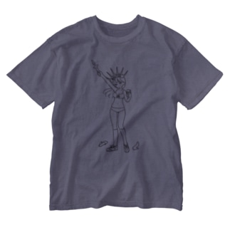 「Feminism Enlightening the World」 BlackLine T ウォッシュTシャツ