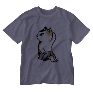 てぼら舎　ユザメ温泉猫 Washed T-Shirt