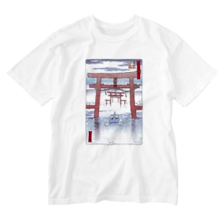 名所佐賀百景「大魚神社 海中鳥居」 Washed T-Shirt