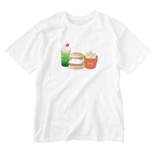 ぷぅ王子　ビッグぷぅバーガーセット Washed T-Shirt