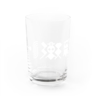 猫獄山コラボLOGO_白【©まー様】 Water Glass