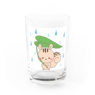リスと葉っぱの雨傘 Water Glass