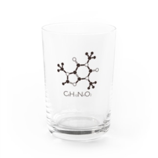 カフェインの化学構造式 Water Glass