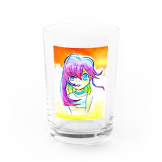 yuyake girl Water Glass