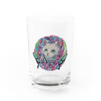 【日本画✖️切り絵】ヒヤシンスと猫 Water Glass