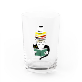 本とコーヒーとネコ グラス