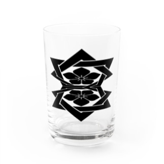 桔梗紋 黒 Water Glass